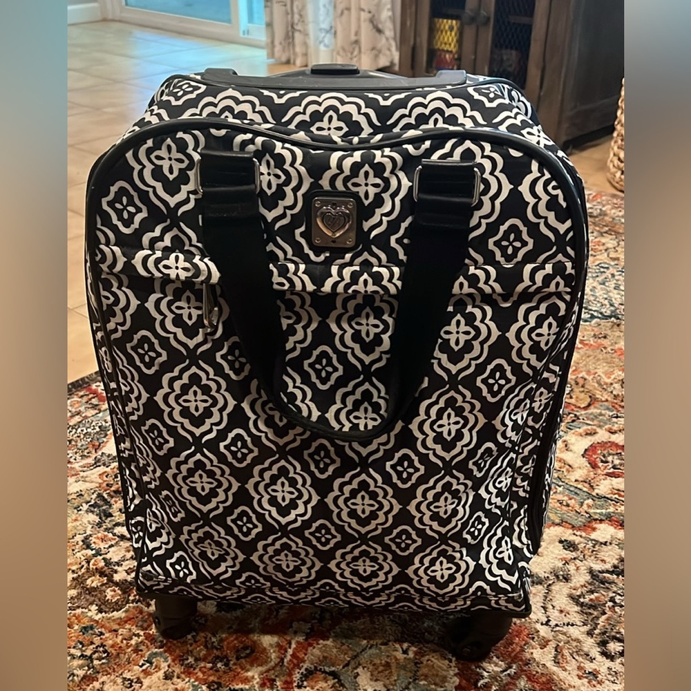 Brighton Interlock Weekender Black and White Patterned Rolling Luggage